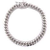 10K White Gold Miami Cuban Bracelet (Regular) - 9.0MM - White Carat - USA & Canada